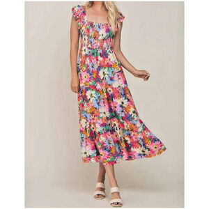 JODIFL Floral Maxi Dress - Multicolor